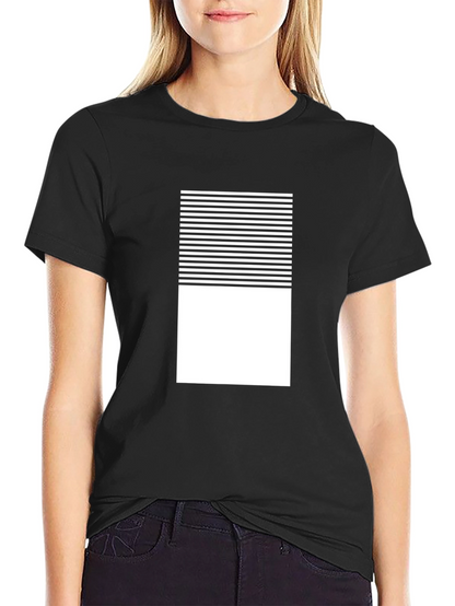 Modern Graphic Tee - Black with White Stripe Design