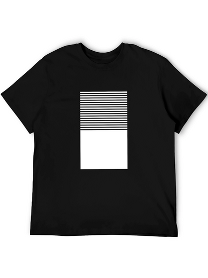 Modern Graphic Tee - Black with White Stripe Design