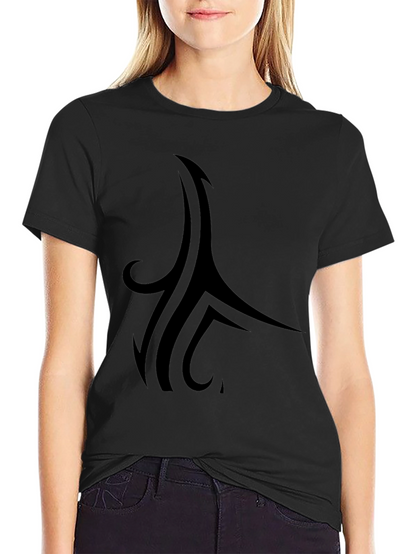 Tribal Style Graphic Black T-Shirt