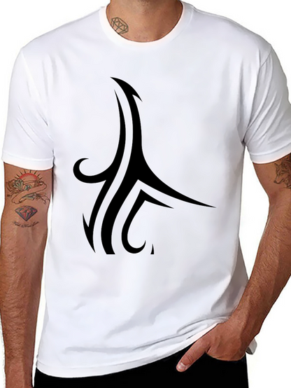 Tribal Style Graphic Black T-Shirt