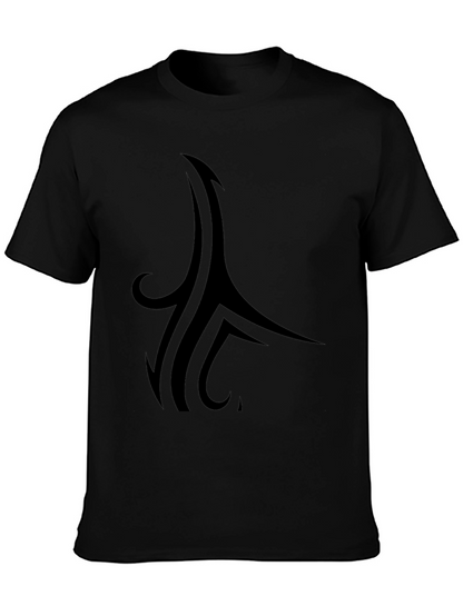 Tribal Style Graphic Black T-Shirt