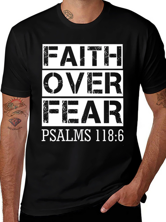 Faith Over Fear Graphic Tee - Psalms 118:6 - Christian Apparel