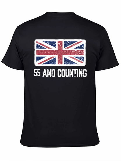 Union Jack Flag 55 and Counting Graphic T-Shirt