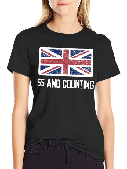 Union Jack Flag 55 and Counting Graphic T-Shirt