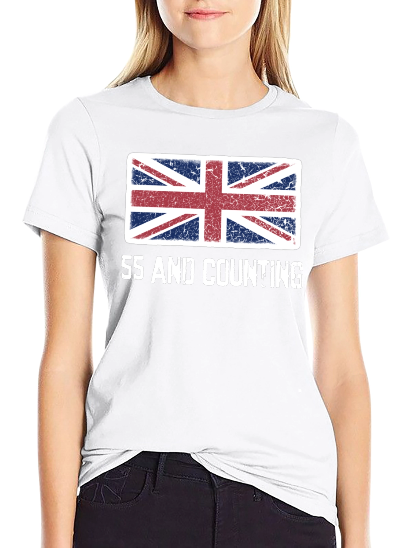 Union Jack Flag 55 and Counting Graphic T-Shirt