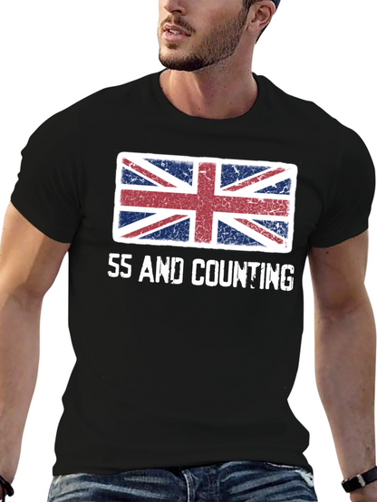 Union Jack Flag 55 and Counting Graphic T-Shirt