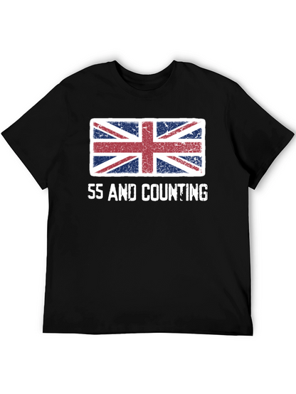 Union Jack Flag 55 and Counting Graphic T-Shirt