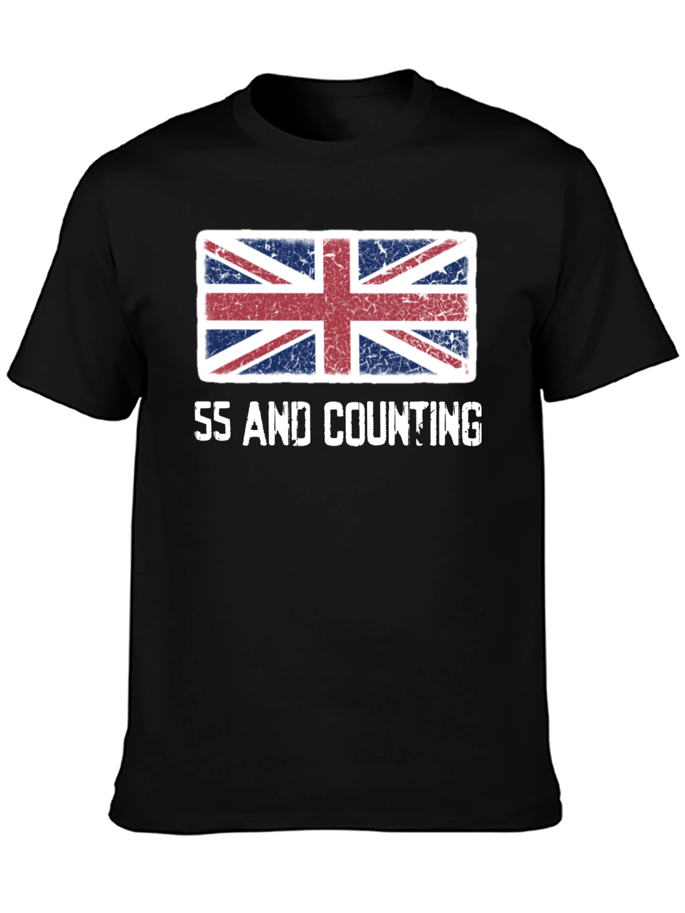 Union Jack Flag 55 and Counting Graphic T-Shirt