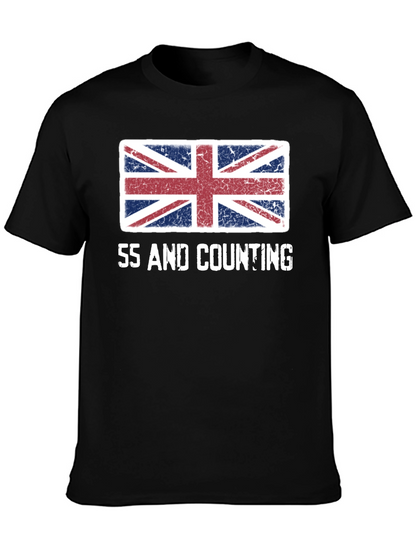 Union Jack Flag 55 and Counting Graphic T-Shirt