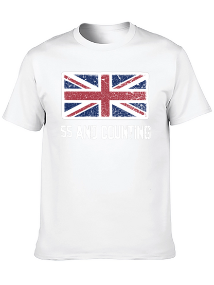 Union Jack Flag 55 and Counting Graphic T-Shirt