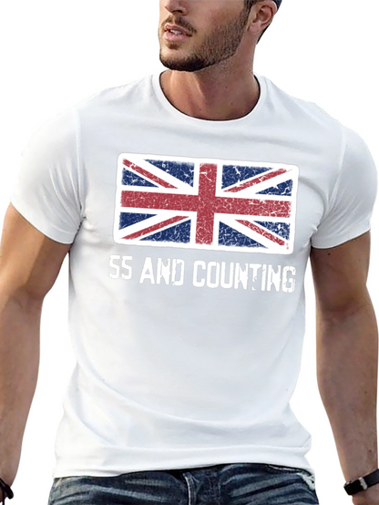 Union Jack Flag 55 and Counting Graphic T-Shirt