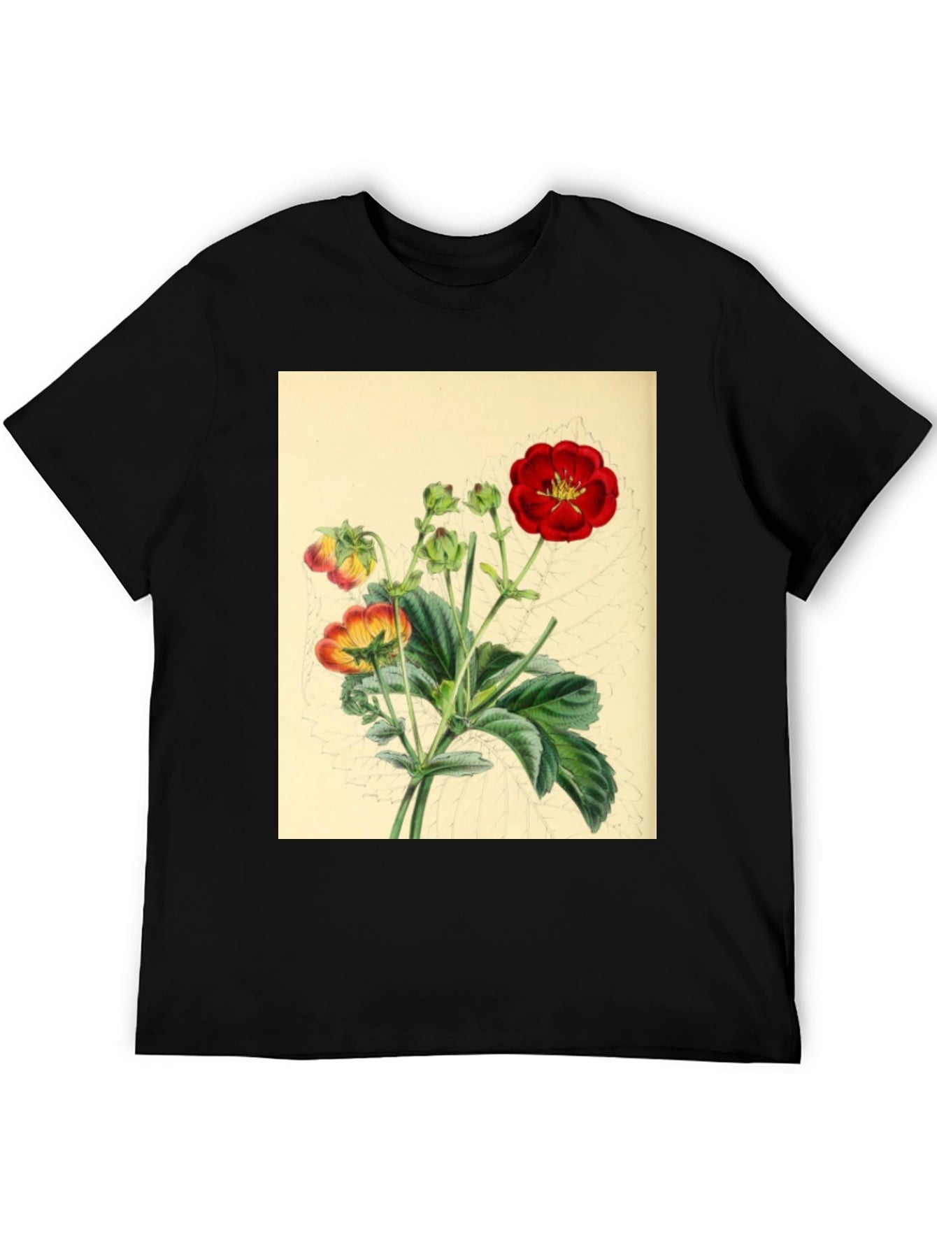 Botanical Flower Print Tee - Stylish Comfort
