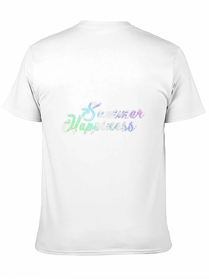 Summer Happiness Black Cotton Tee