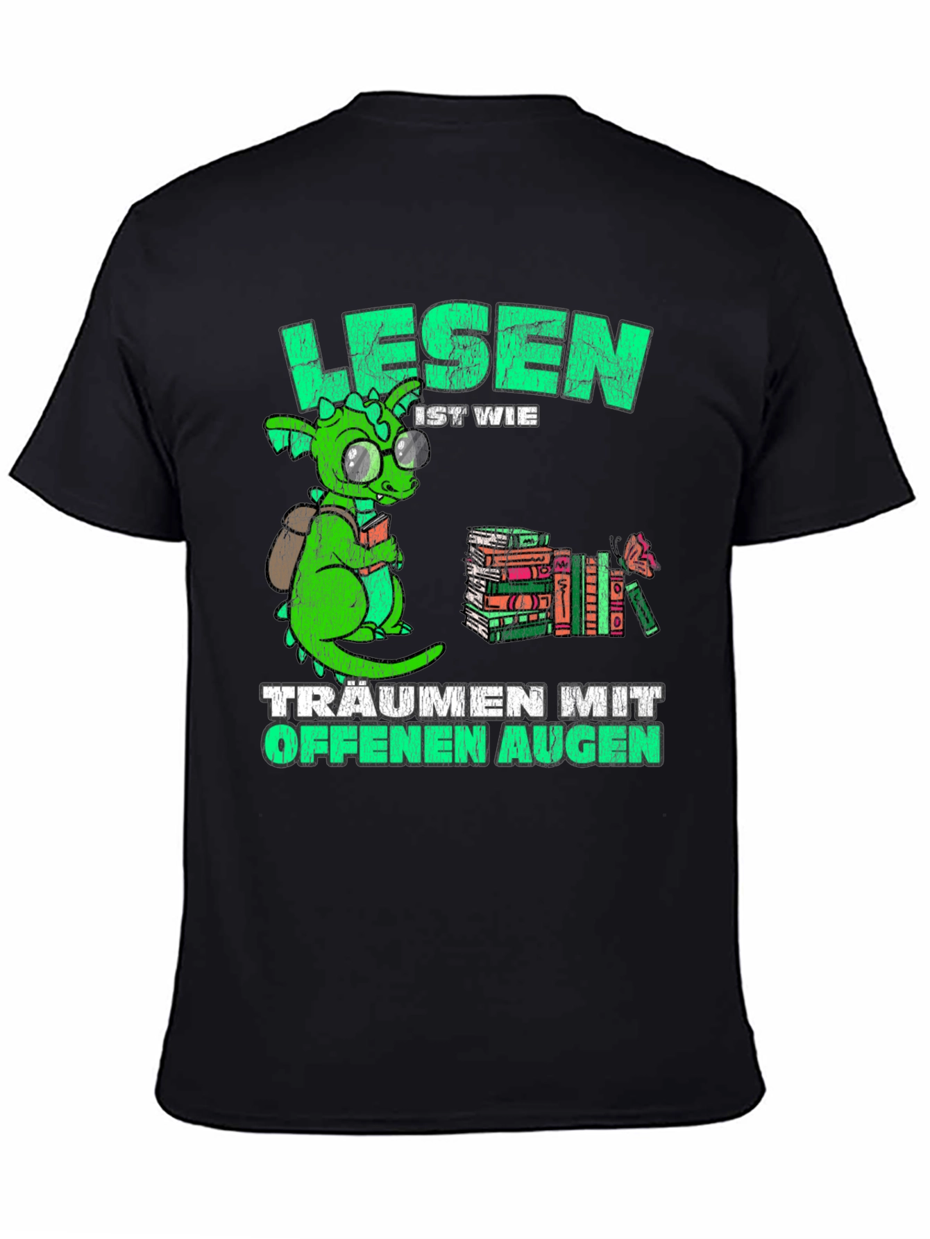 Bookworm Dragon T-Shirt - Reading is Dreaming Tee