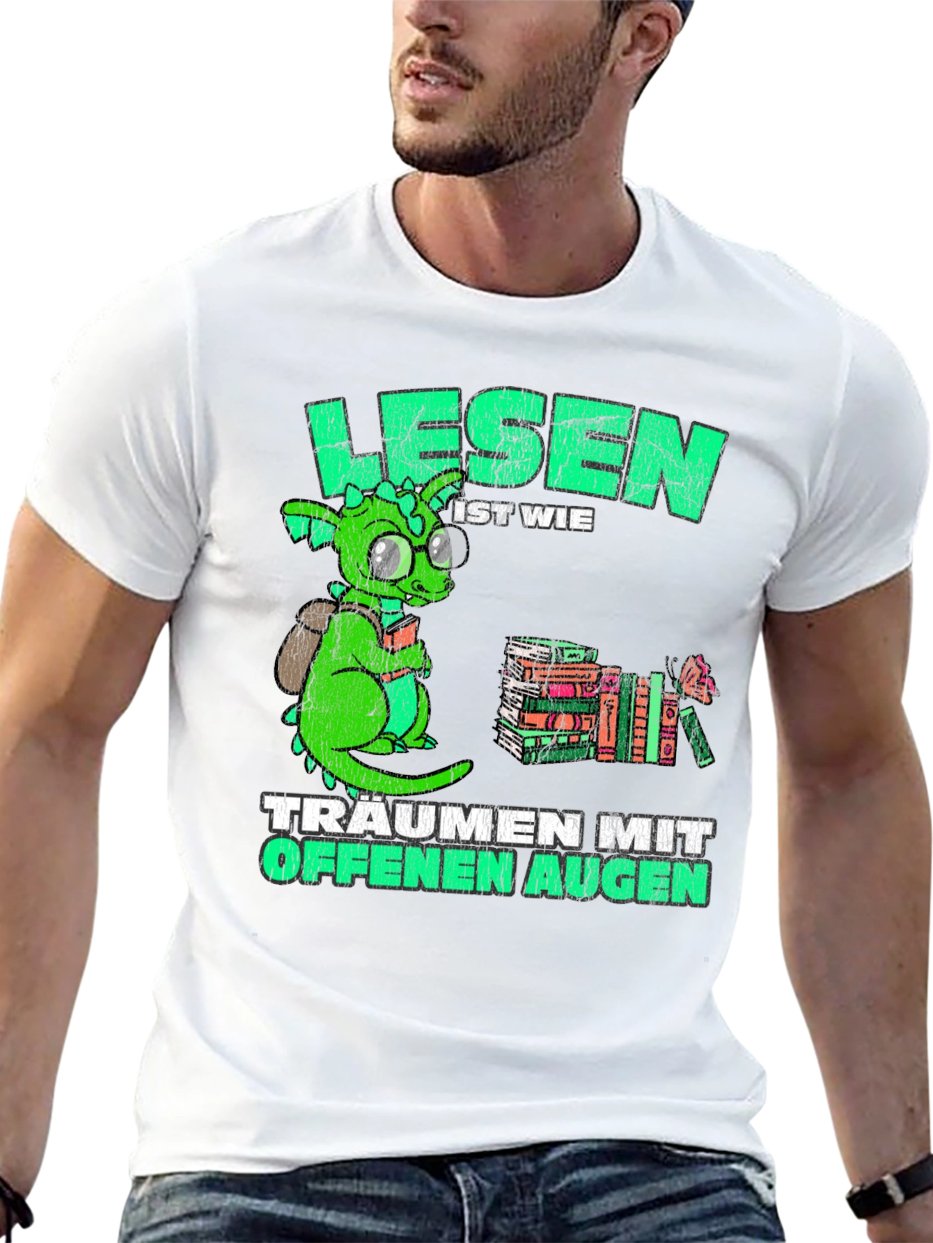 Bookworm Dragon T-Shirt - Reading is Dreaming Tee