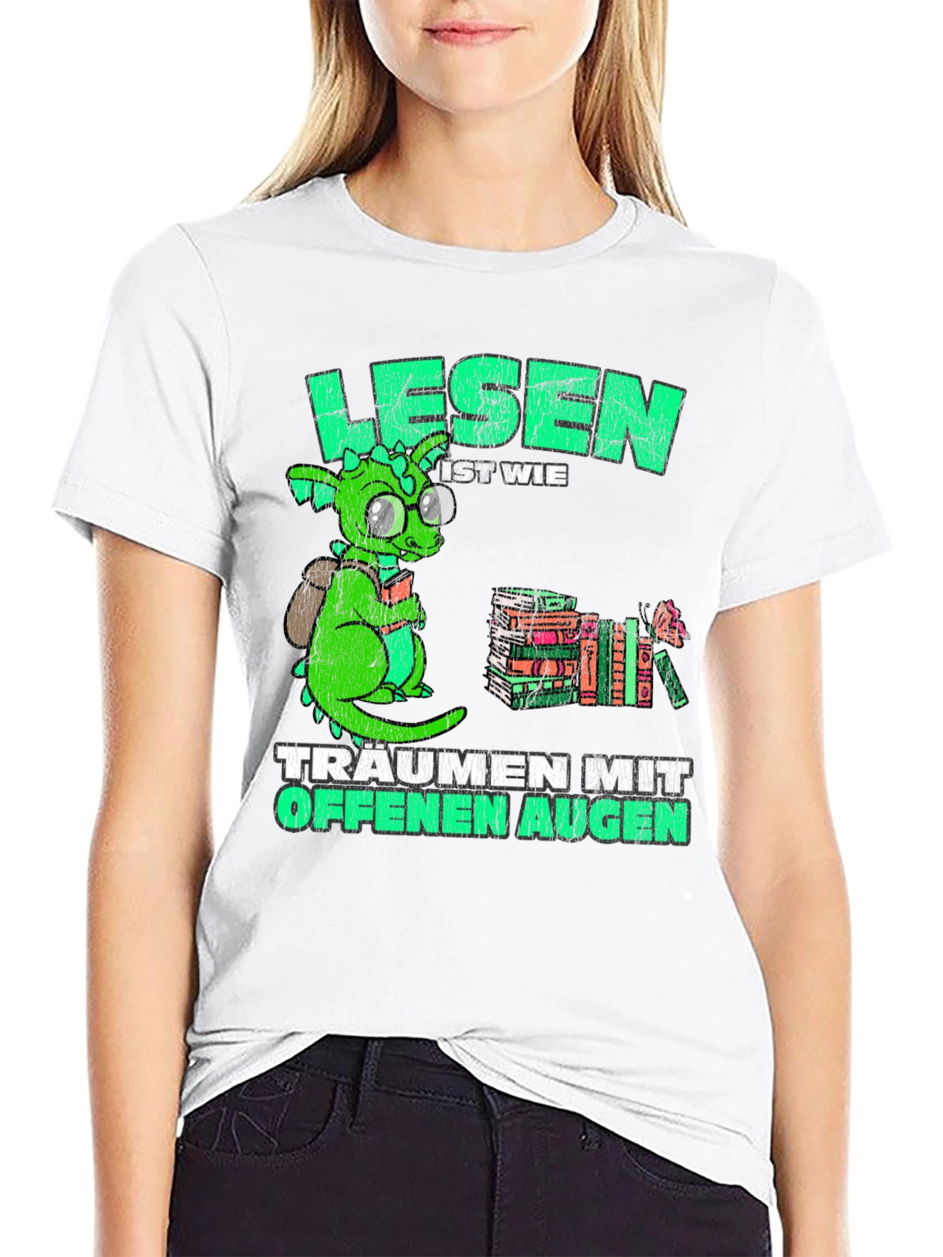 Bookworm Dragon T-Shirt - Reading is Dreaming Tee