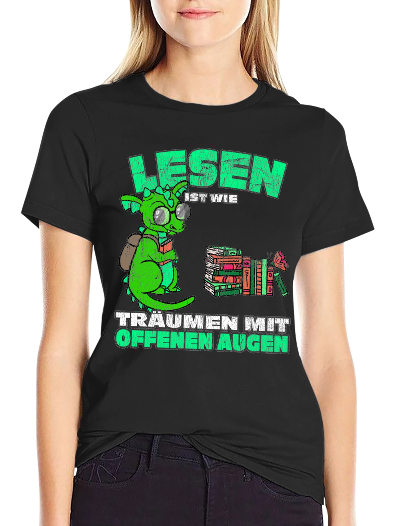Bookworm Dragon T-Shirt - Reading is Dreaming Tee