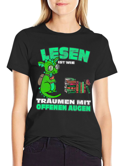 Bookworm Dragon T-Shirt - Reading is Dreaming Tee