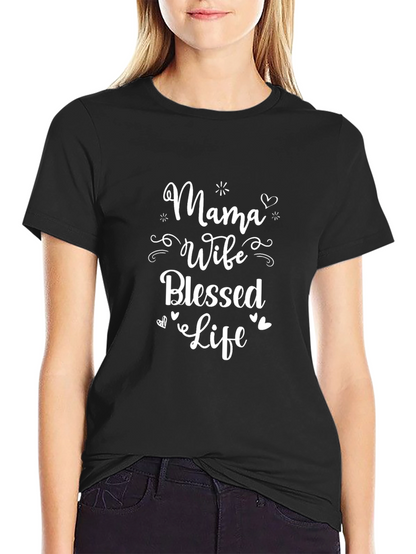 Mama Wife Blessed Life Graphic Tee