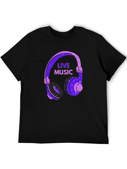 Live Music Headphone Graphic T-Shirt