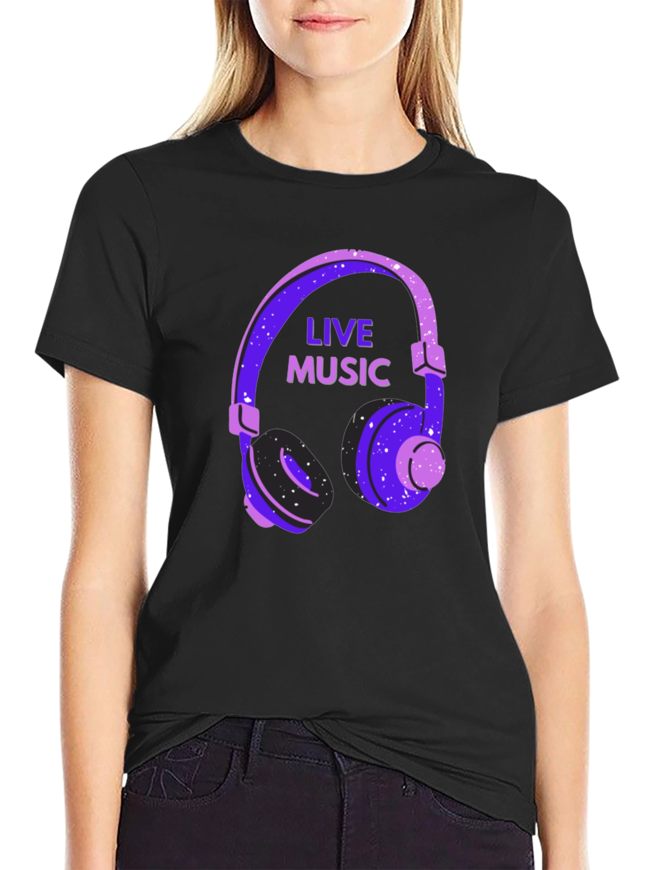 Live Music Headphone Graphic T-Shirt