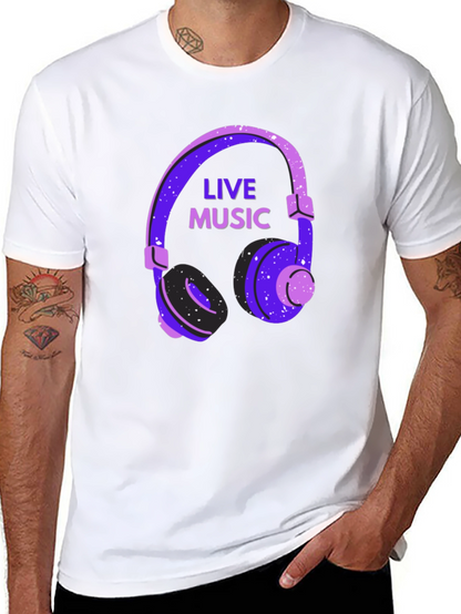Live Music Headphone Graphic T-Shirt