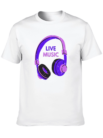 Live Music Headphone Graphic T-Shirt