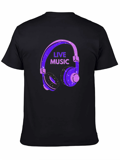 Live Music Headphone Graphic T-Shirt
