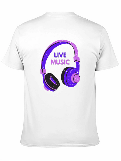Live Music Headphone Graphic T-Shirt
