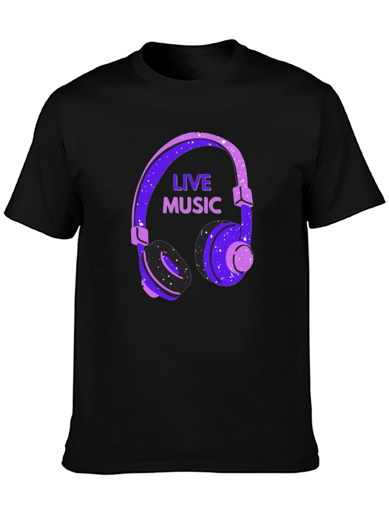 Live Music Headphone Graphic T-Shirt