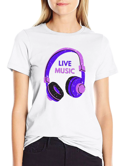 Live Music Headphone Graphic T-Shirt
