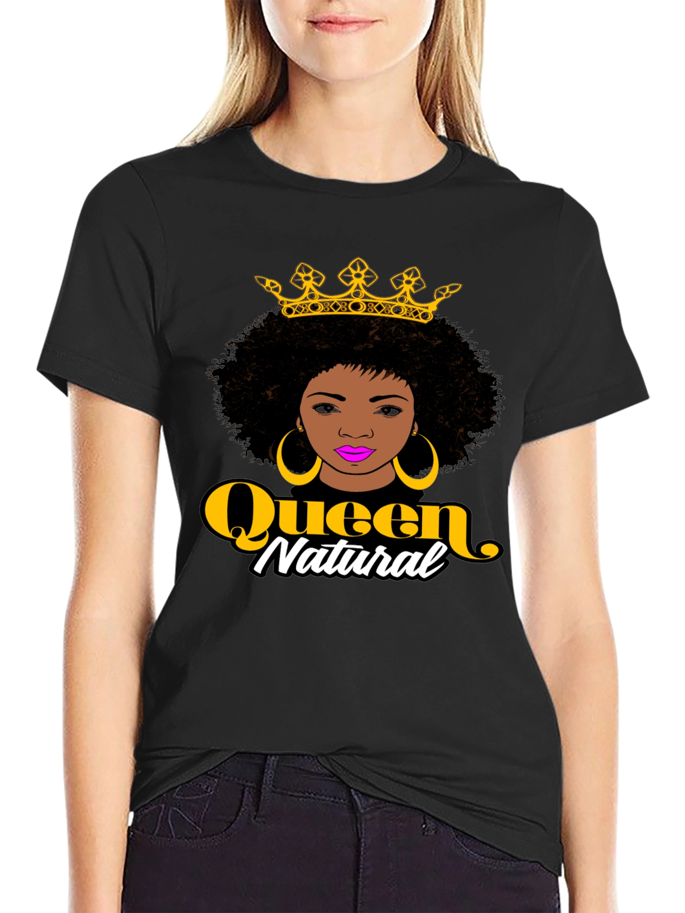 Queen Natural Graphic Black T-Shirt