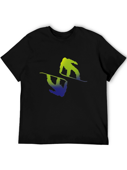Snowboarder Graphic Tee - Black Cotton Blend Shirt