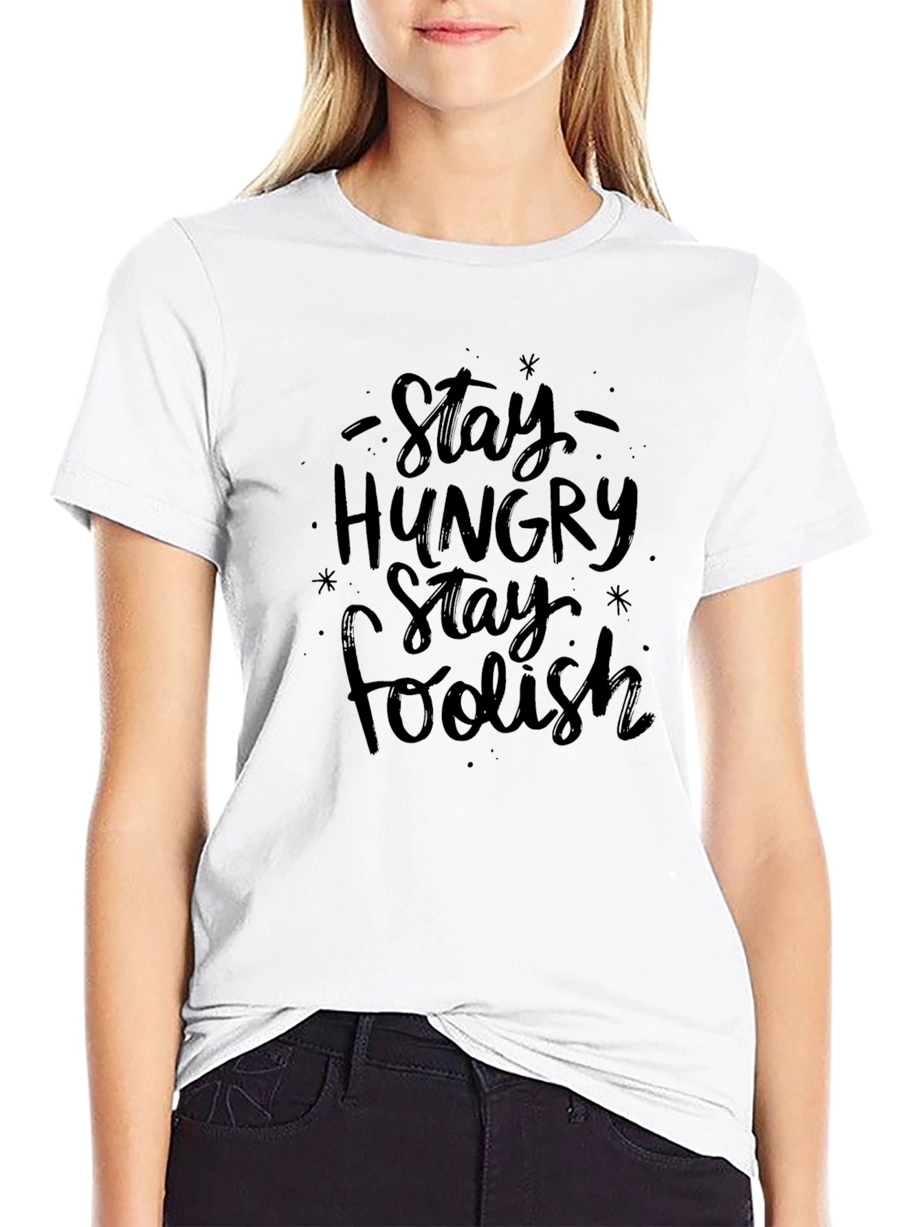 Stay Hungry Stay Foolish Black T-Shirt