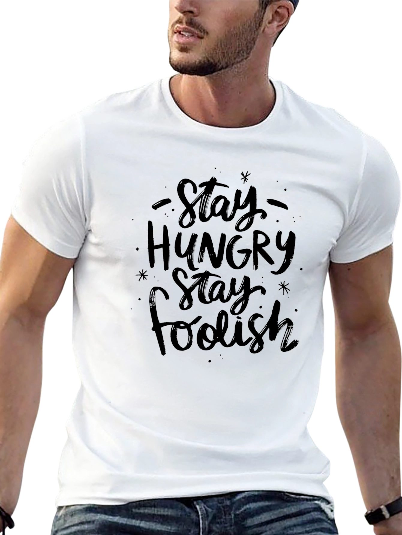 Stay Hungry Stay Foolish Black T-Shirt