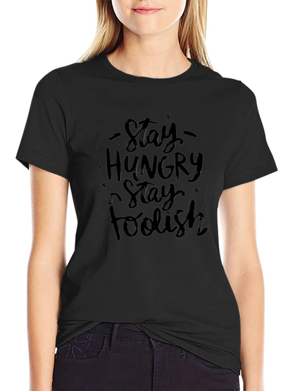 Stay Hungry Stay Foolish Black T-Shirt