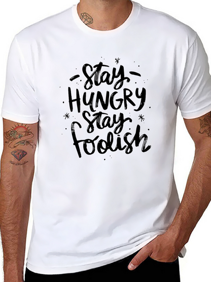 Stay Hungry Stay Foolish Black T-Shirt