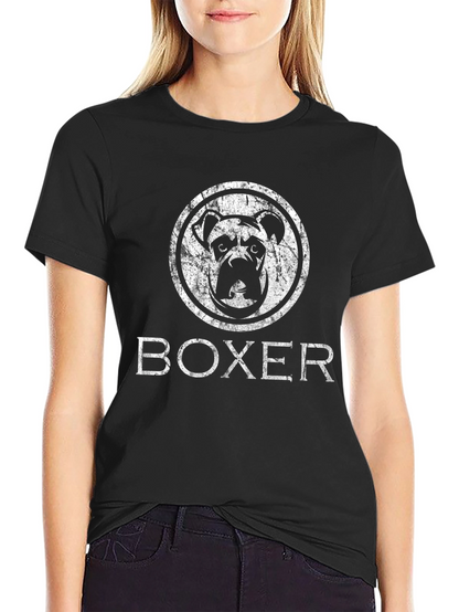 Distressed Boxer Dog Graphic T-Shirt