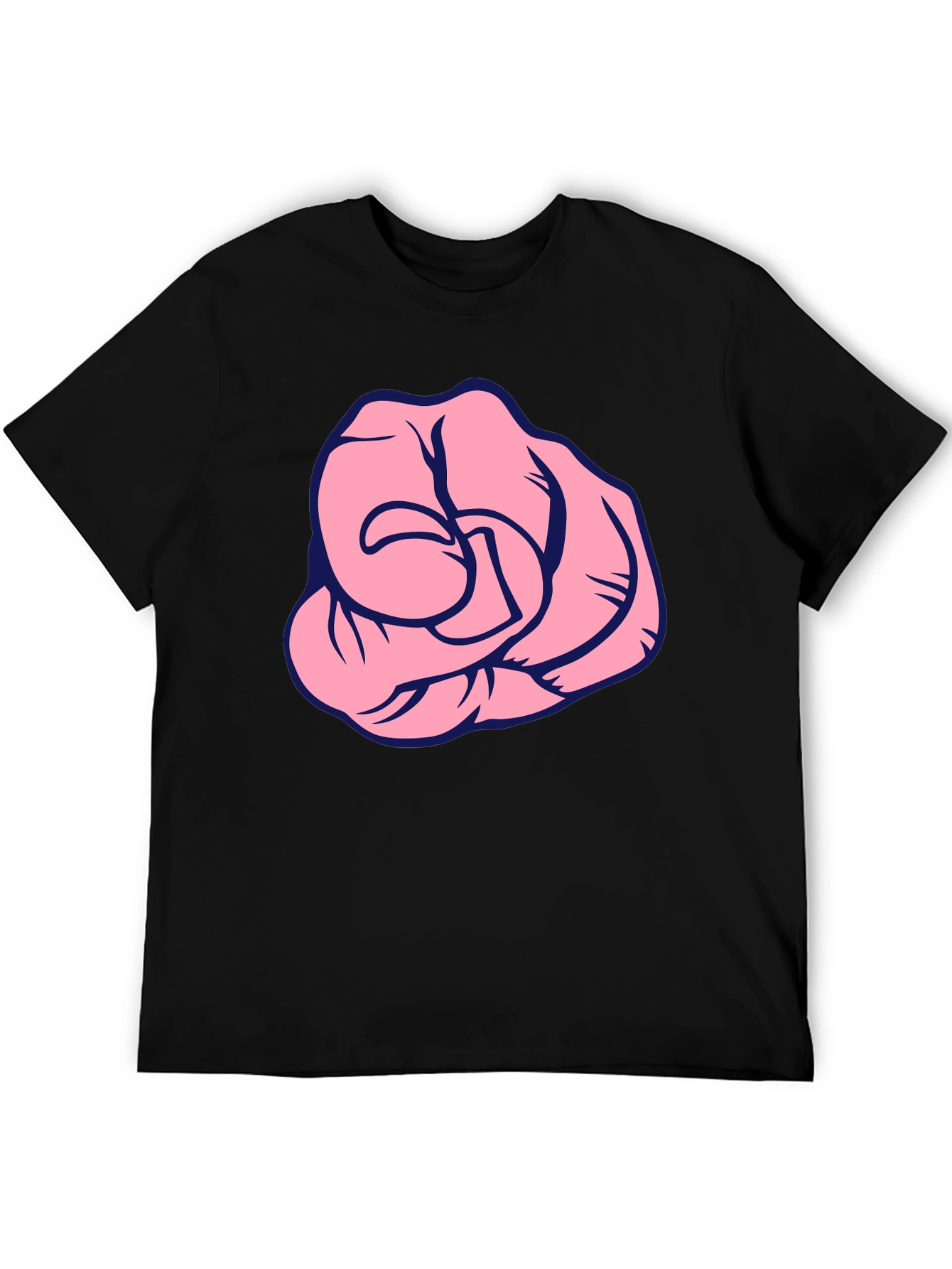 Pink Fist Graphic Black T-Shirt