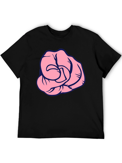 Pink Fist Graphic Black T-Shirt
