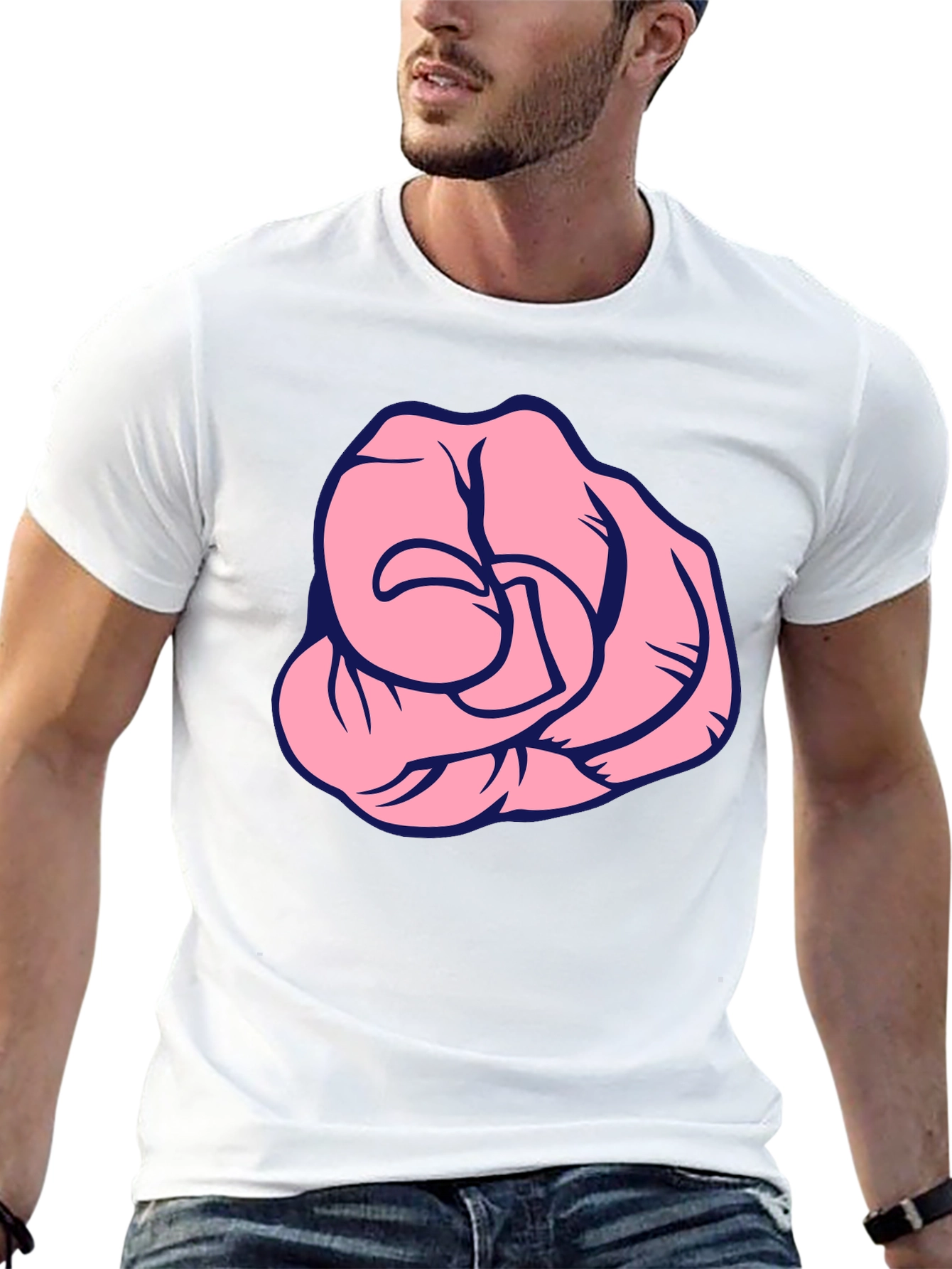Pink Fist Graphic Black T-Shirt