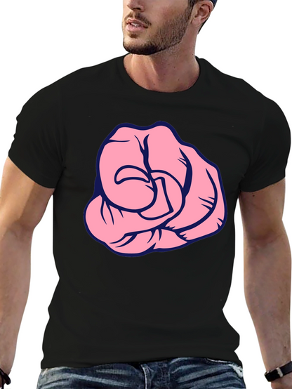 Pink Fist Graphic Black T-Shirt