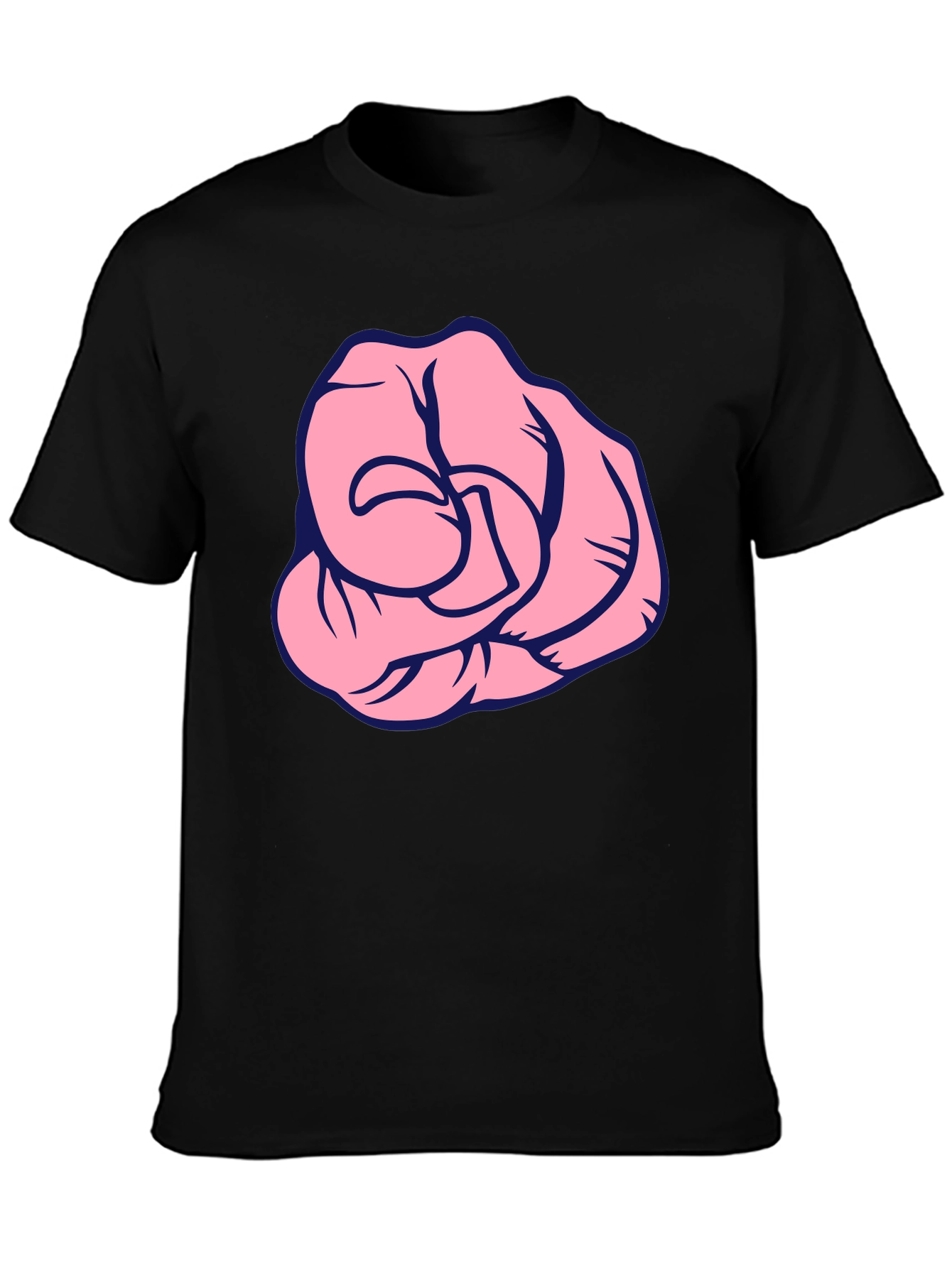 Pink Fist Graphic Black T-Shirt