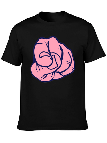 Pink Fist Graphic Black T-Shirt