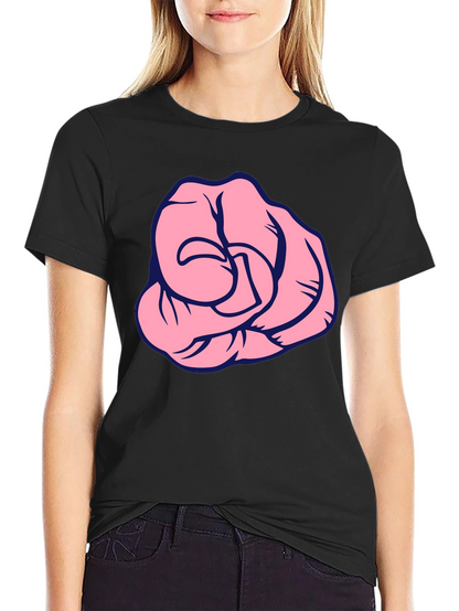 Pink Fist Graphic Black T-Shirt