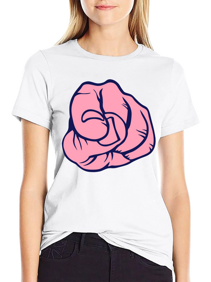 Pink Fist Graphic Black T-Shirt