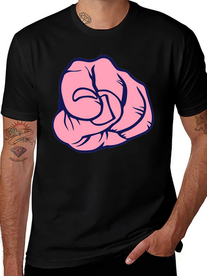 Pink Fist Graphic Black T-Shirt