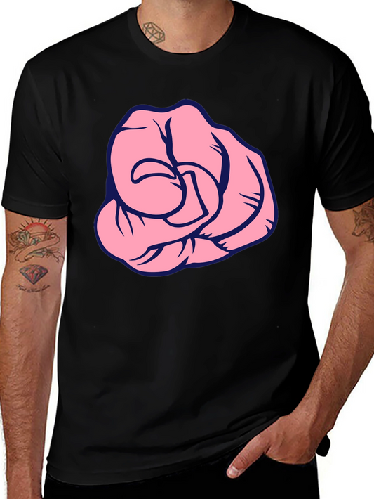 Pink Fist Graphic Black T-Shirt