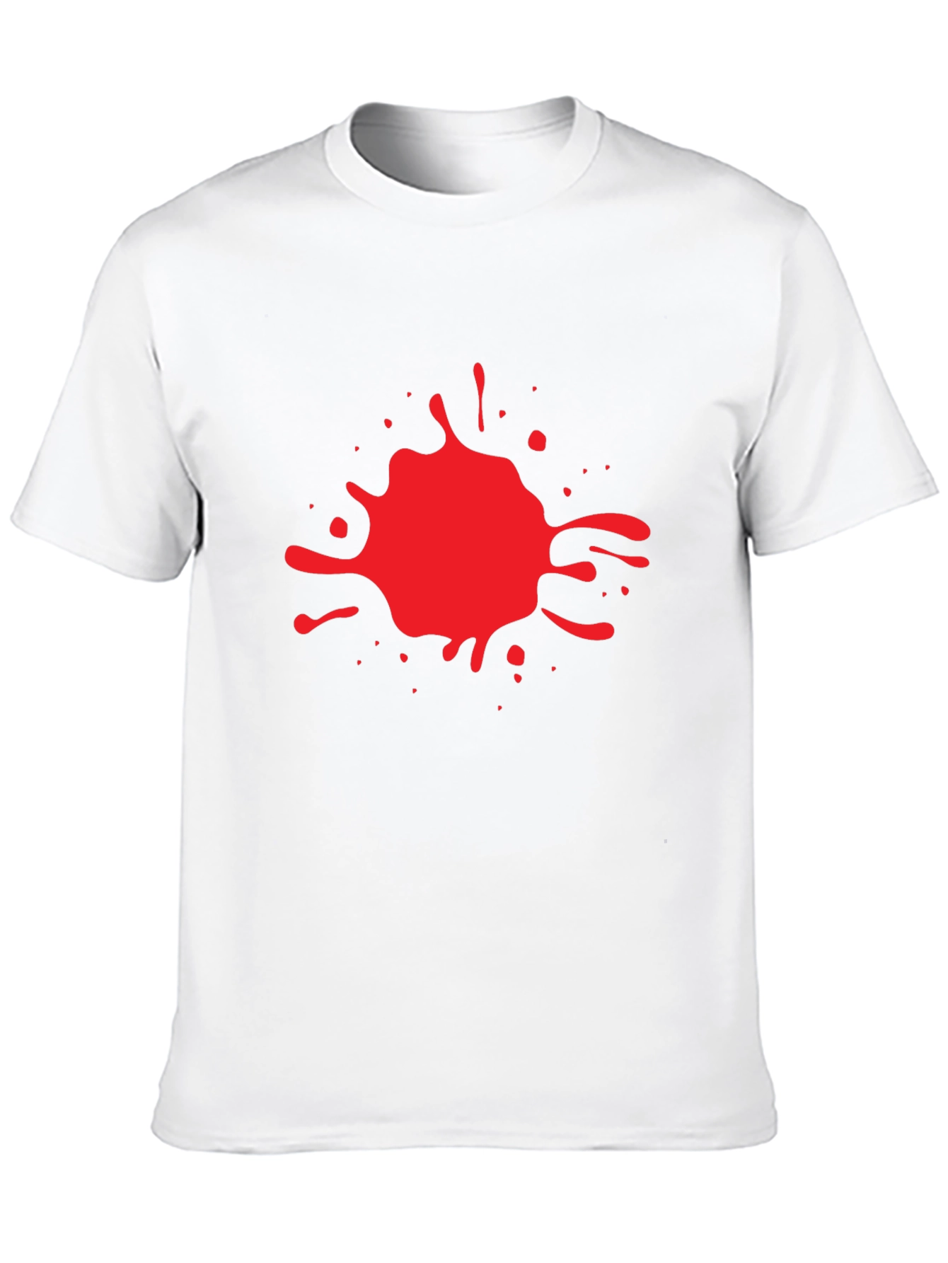 Red Splash Graphic Print Black T-Shirt