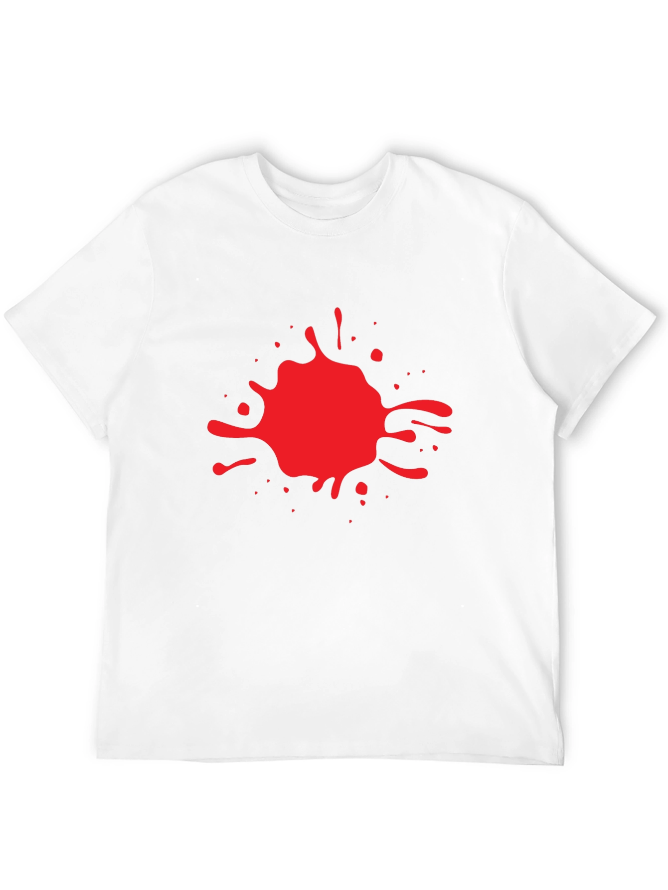 Red Splash Graphic Print Black T-Shirt